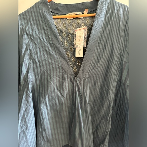 NWT Soft Surroundings Dark Teal Blue 2-Piece Boho Commelina Blouse size Small - Picture 4 of 6